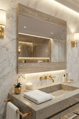 Bathroom Mirror - MDF Wood