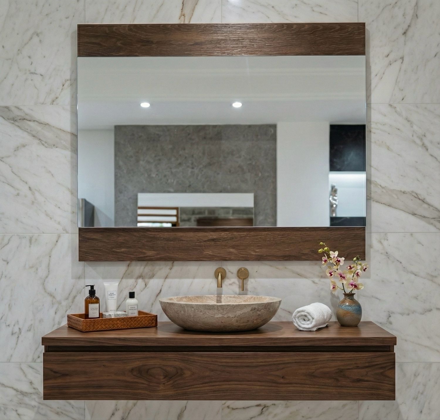 Bathroom Mirror - MDF Wood