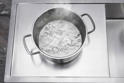 Évier de cuisine Hansgrohe encastré simple bac 102 cm avec égouttoir en acier inoxydable brossé