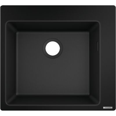 Évier de cuisine Hansgrohe encastré simple bac 45 cm sans égouttoir en finition noir graphite