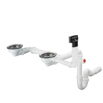 Vidage d'évier de cuisine Hansgrohe double bac avec trop-plein design
