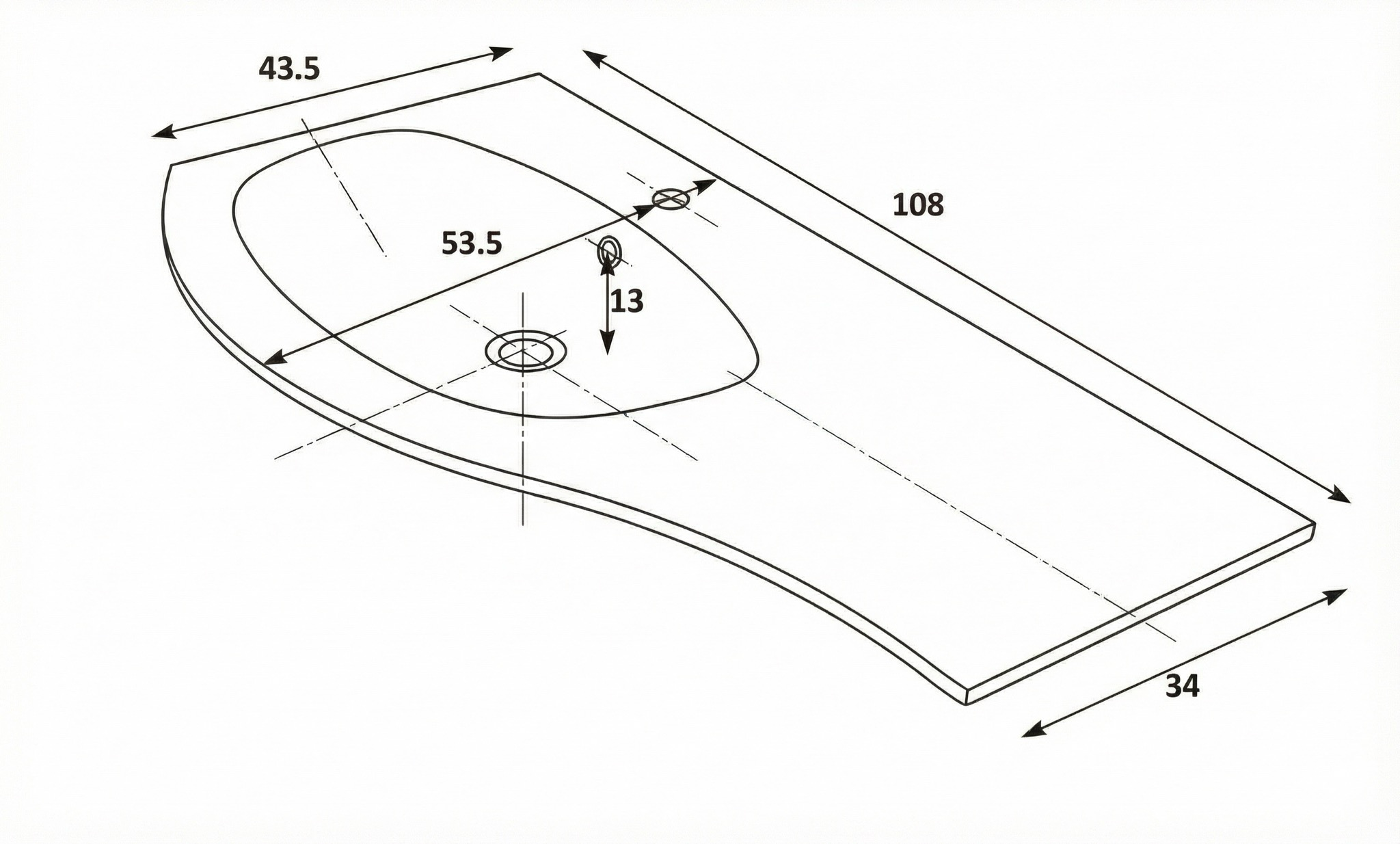 Plan-vasque Estrema 108 cm - vue 3