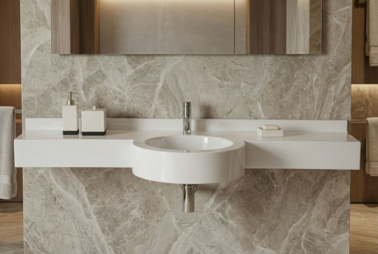 Vanity top Dune (100 to 200 cm) x 55 cm — Product view 3