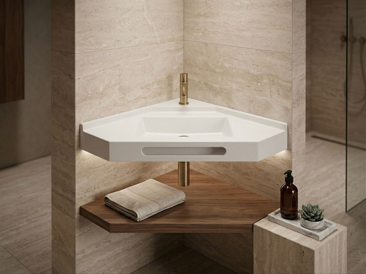 Plan-vasque d'angle Vita 75 cm — Vue produit 3