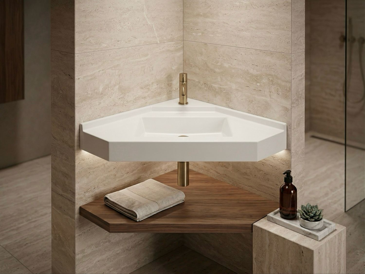 Plan-vasque d'angle Vita 75 cm — Vue produit 2