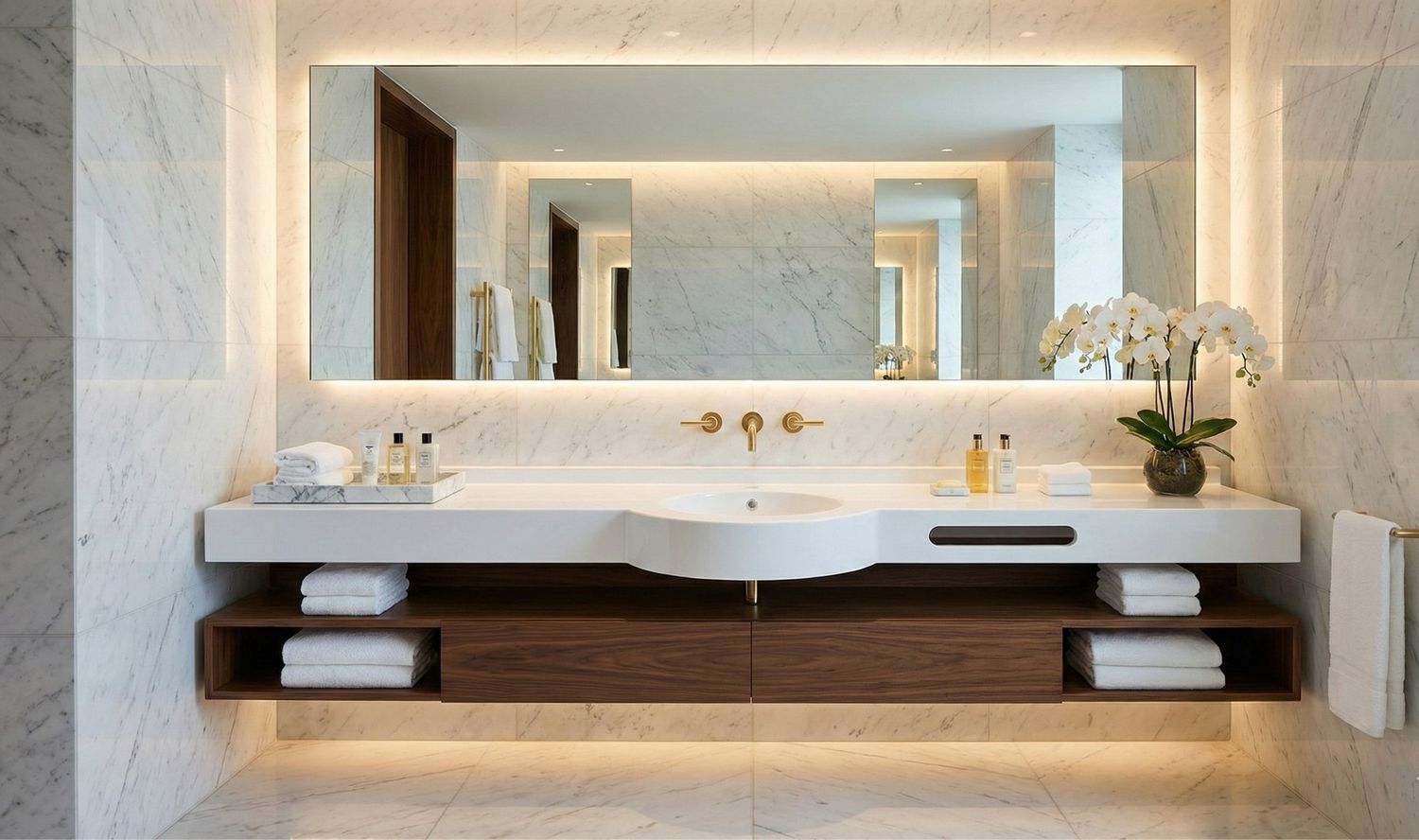 Vanity top Sahara (90 to 155 cm) x 28 cm — Product view 2