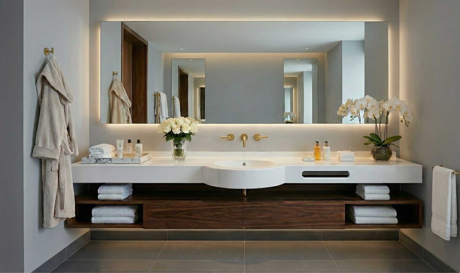 Vanity top Sahara (90 to 155 cm) x 28 cm — Product view 3