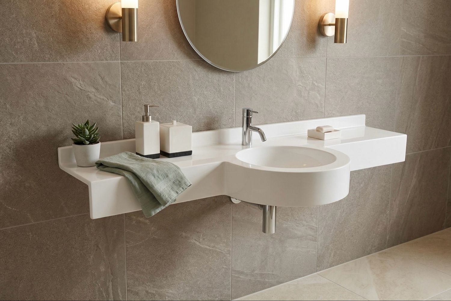 Sahara Basin Countertop (90 to 155 cm) x 27.5 cm