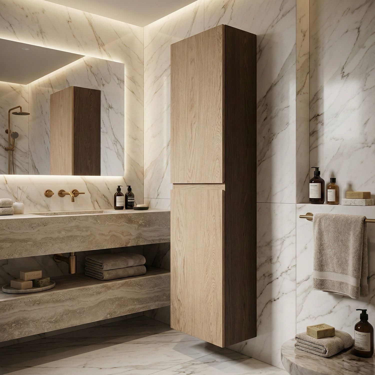 Colonne suspendue 140 x 35 cm avec deux portes