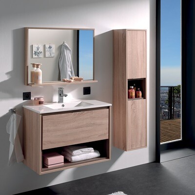 Colonne suspendue 140 x 35 cm avec deux portes et une niche