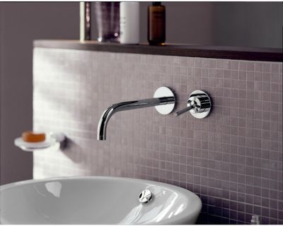 Mitigeur de lavabo encastré AXOR Uno 225 mm en laiton chromé avec rosaces