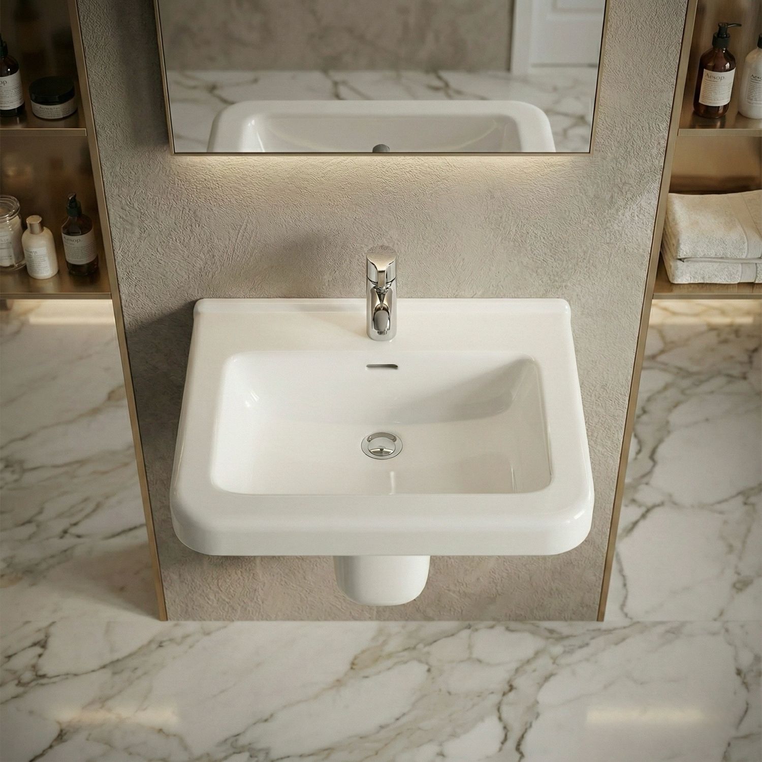 Geberit Selnova Comfort Square Washbasin, PMR Adapted