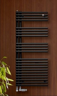 Radiateur sèche-serviettes Zehnder (Acova) Forma Asym 120 x 50 cm - Noir