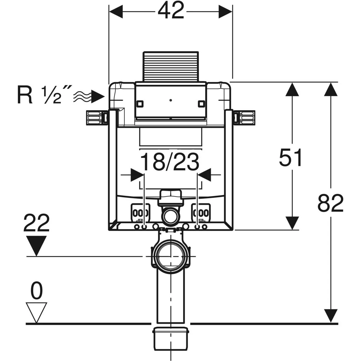 Bâti-support Geberit Combifix Alpha 12 cm (hauteur 82 cm), pour montage dans parois maçonnées - vue 12