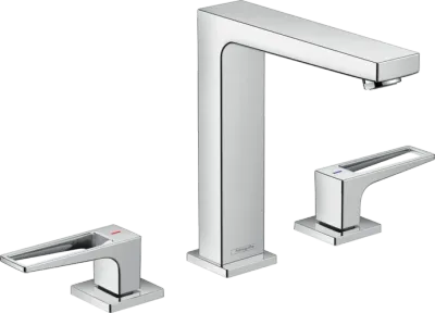 Hansgrohe Metropol 160 3-Hole Basin Mixer with Push-Open Waste and Lever Handle