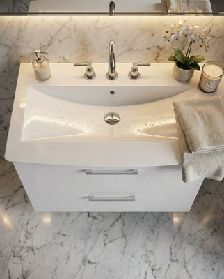 Meuble de salle de bains Lido 92 cm à deux tiroirs (sans vasque)