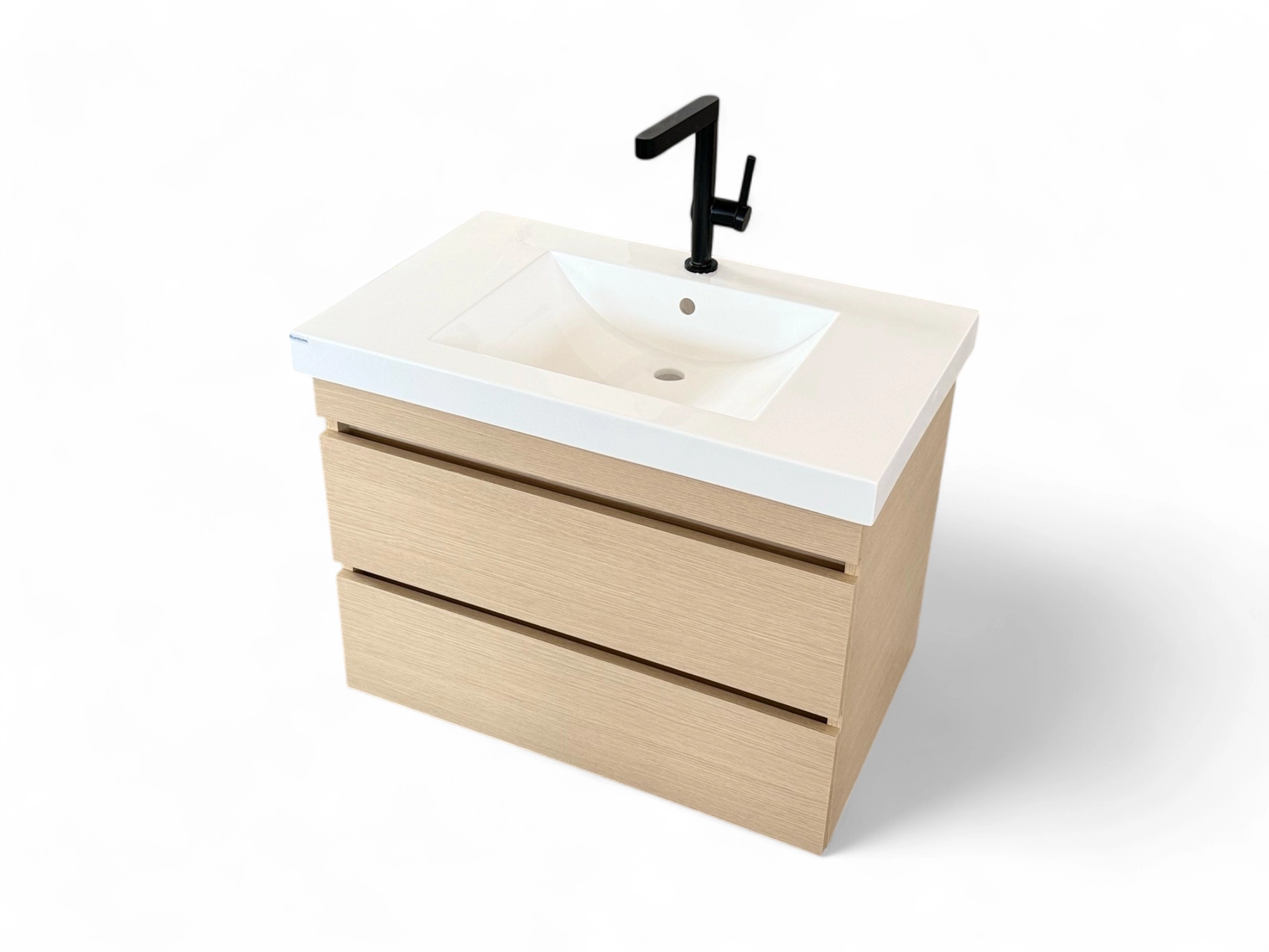 Meuble de salle de bains Spazio 80 cm à deux tiroirs (sans vasque) - vue 13