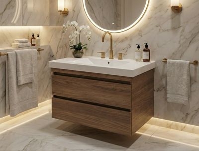 Spazio 80 cm Bathroom Cabinet with Two Drawers (Without Basin)