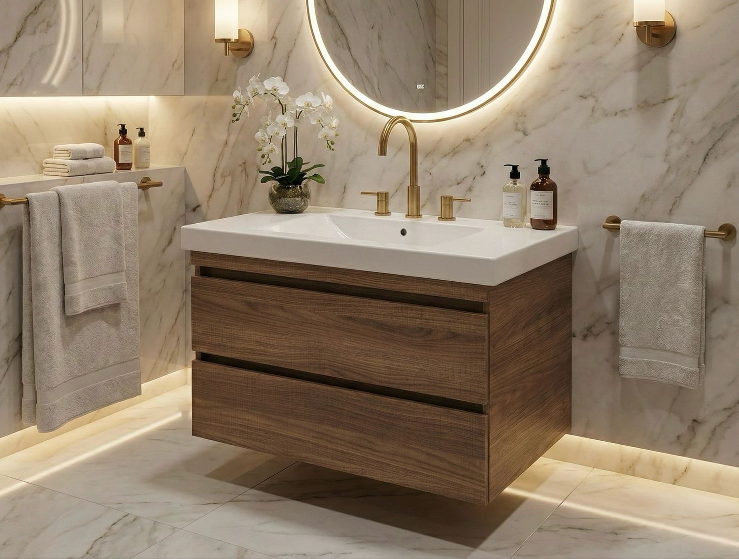 Spazio 80 cm Bathroom Cabinet with Two Drawers (Without Basin)