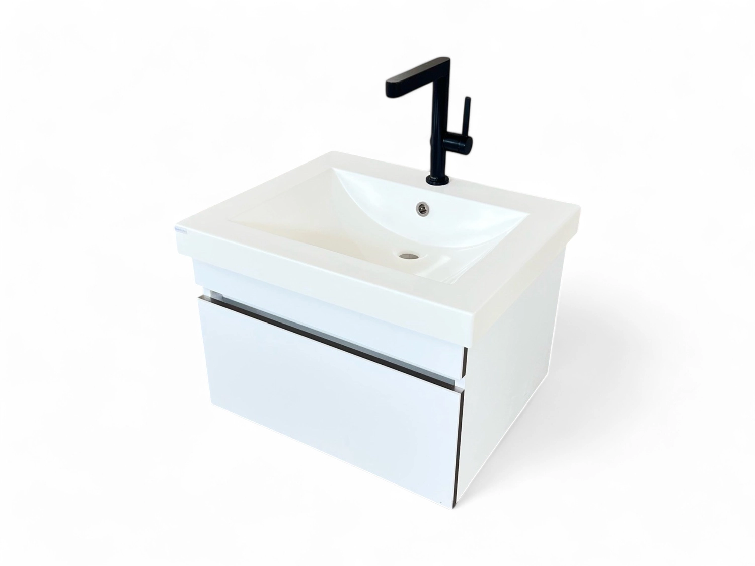 Meuble de salle de bains Spazio 60 cm à un tiroir (sans vasque) - vue 12