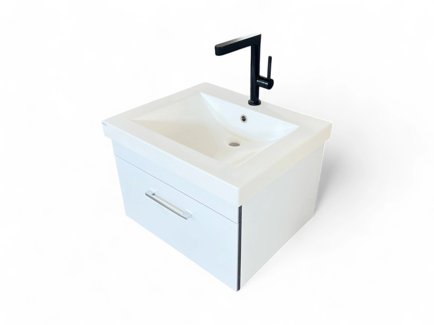 Meuble de salle de bains Spazio 60 cm à un tiroir (sans vasque) - vue 13