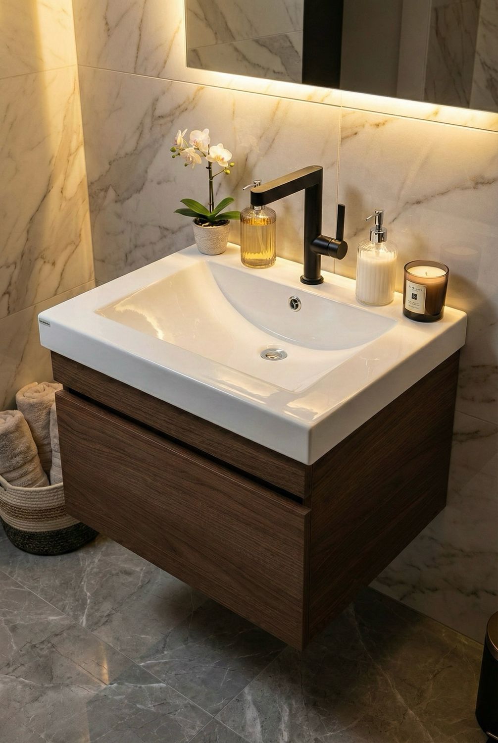 Bathroom Furniture Spazio 60 cm with One Drawer (Without Basin)