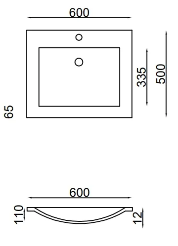Meuble de salle de bains Spazio 60 cm à un tiroir (sans vasque) - vue 14