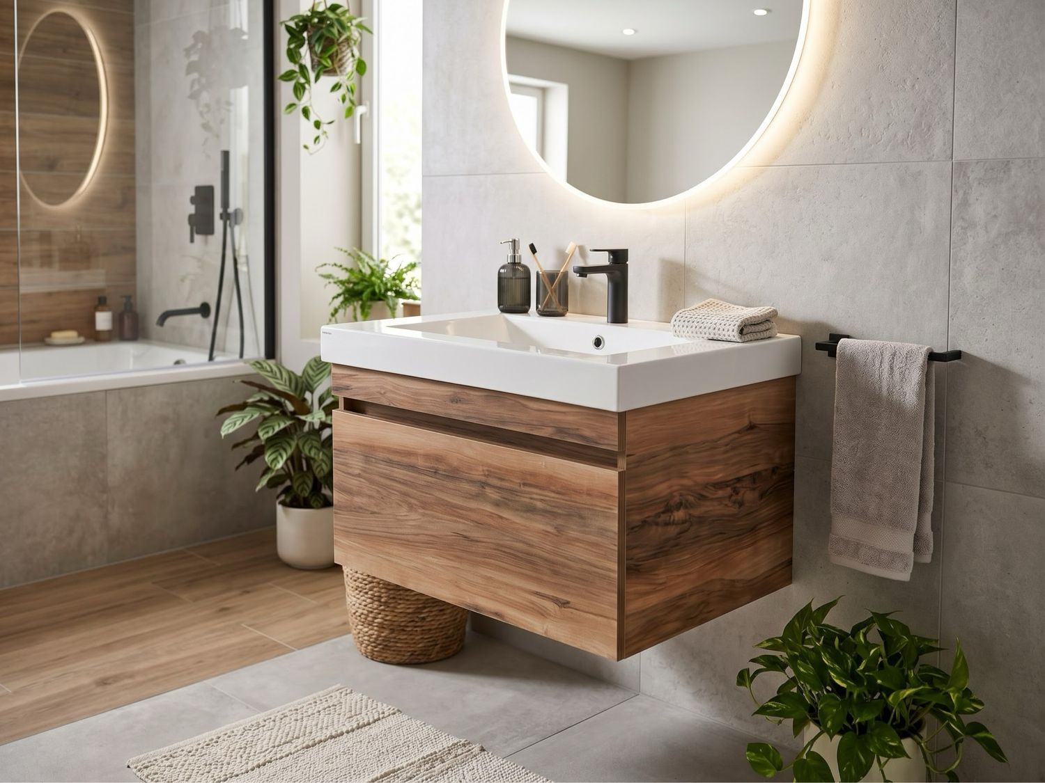 Meuble de salle de bains Spazio 60 cm à un tiroir (sans vasque) — Vue produit 11