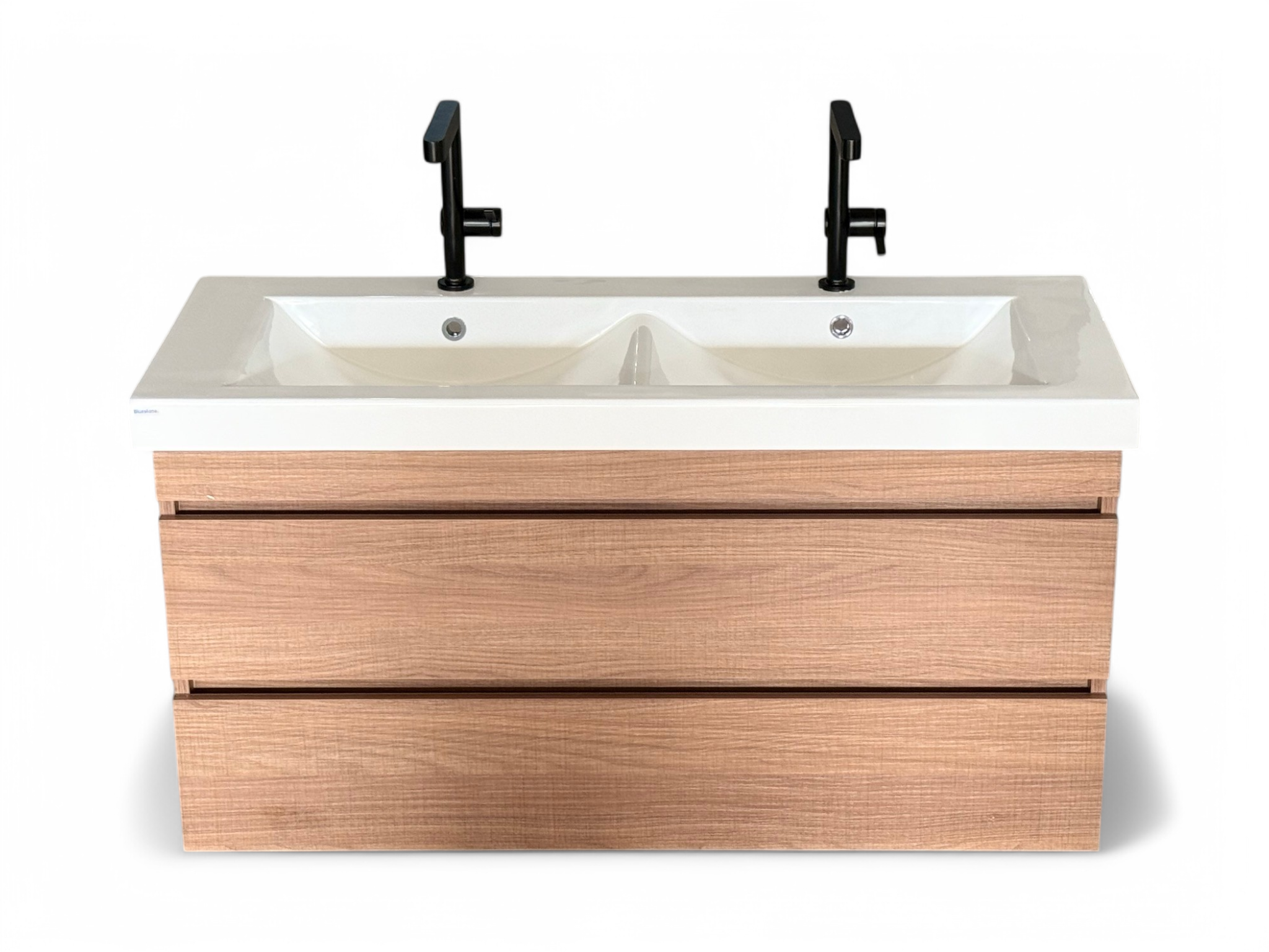 Meuble de salle de bains Spazio double 120 cm à deux tiroirs (sans vasque) - vue 9