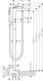 AXOR Citterio Mitigeur thermostatique bain/douche encastré pour montage au sol, coupe rhombique