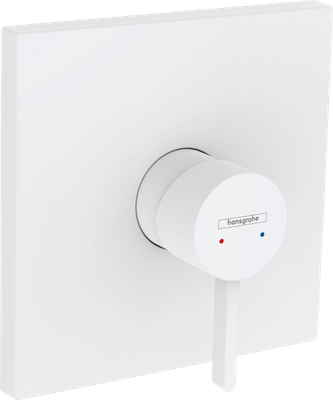 Set de finition pour mitigeur de douche encastré Hansgrohe Finoris en blanc mat
