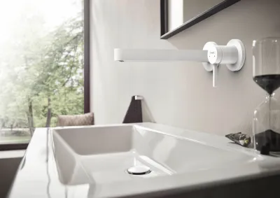 Mitigeur de lavabo encastré Hansgrohe Finoris 225 mm en blanc mat