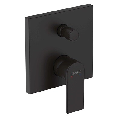 Set de finition pour mitigeur bain / douche encastré Hansgrohe Vernis Shape en noir mat