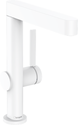 Mitigeur de lavabo Hansgrohe Finoris 230 avec bec orientable et bonde push-open en blanc mat