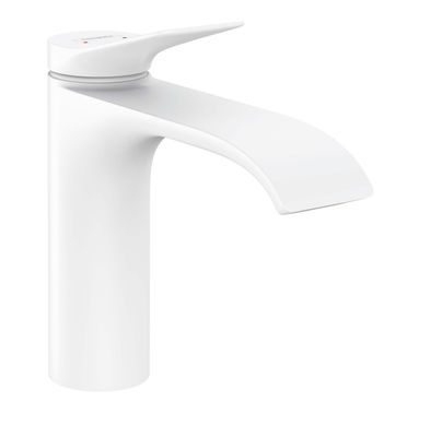 Mitigeur de lavabo Hansgrohe Vivenis 110 avec tirette et vidage en blanc mat