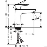 Talis E Mitigeur de lavabo 110, avec tirette et vidage