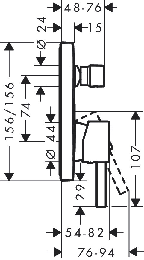 Set de finition pour mitigeur de bain / douche encastré Hansgrohe Finoris en blanc mat - vue 2