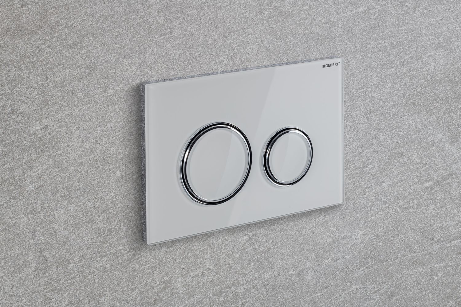 Geberit Sigma50 round actuator plate / White glass - chrome