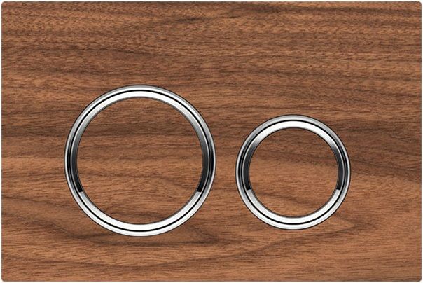 Geberit Sigma50 Flush Plate Round / American Walnut - Chrome