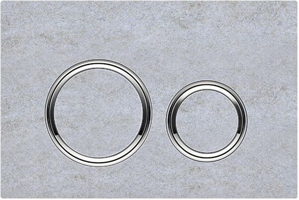 Geberit Sigma50 Round Flush Plate / Concrete Look - Chrome