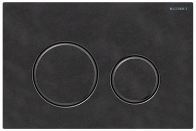 Geberit Sigma50 Round Actuator Plate / Mustang Slate - Black Chrome