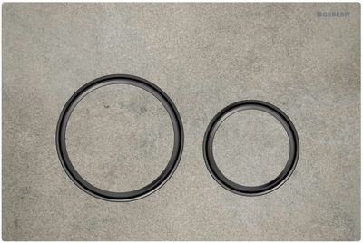 Geberit Sigma50 Round Flush Plate / Concrete Look - Black Chrome