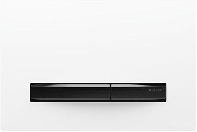 Geberit Sigma50 Actuation Plate / White - Chrome Black