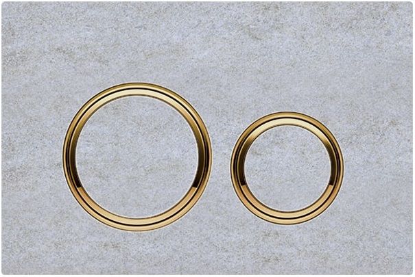 Geberit Sigma50 Round Flush Plate / Concrete Look - Brass