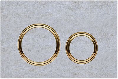 Geberit Sigma50 Round Flush Plate / Concrete Look - Brass