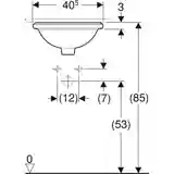 Vasque à encastrer par le dessous Geberit VariForm circulaire diamètre 40 cm avec trop-plein