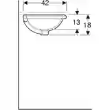 Vasque à encastrer par le dessous Geberit VariForm circulaire diamètre 40 cm avec trop-plein