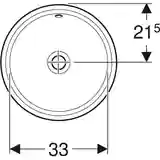 Vasque à encastrer par le dessous Geberit VariForm circulaire diamètre 40 cm avec trop-plein