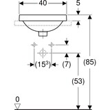 Vasque à encastrer Geberit VariForm ronde 40 cm avec trop-plein