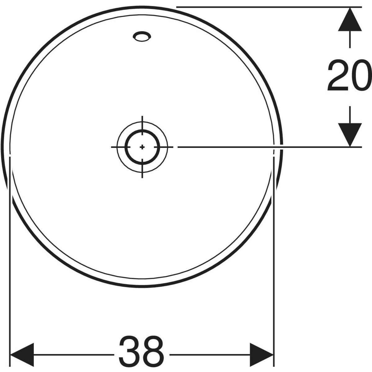 Vasque à encastrer Geberit VariForm ronde 40 cm avec trop-plein — vue 4